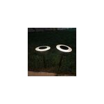 Lot 2 balises solaires led blanc chaud ip44 8lm l. 16 x l. 16 x h. 35 cm acier noir Lot 2 balises solaires led blanc chaud ip44 8lm l. 16 x l. 16 x h. 35 cm acier noir