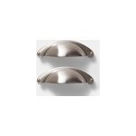Lot de 2 poignées coquilles argent brossé goodhome ancho Lot de 2 poignées coquilles argent brossé goodhome ancho