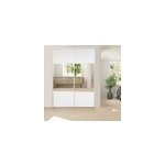 Porte de placard coulissante avec miroir vendue par 2 optimum blanc vein� h. 250 x l. 150 cm