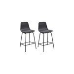 Lot de 2 tabourets en style rotin noir et pieds en mtal homesight bali
