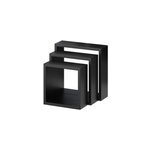 Lot de 3 tagres murales cubes modulables rigga form, noir
