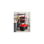 Lot de 3 malles de rangement 75l locker noir et rouge avec couvercles