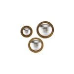 Lot de 3 miroirs convexes doré satiné emde Lot de 3 miroirs convexes doré satiné emde