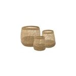 Lot de 3 paniers de rangement ronds et ajours, effet cordes, giulia