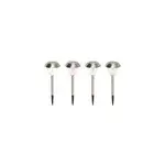 Balise ext�rieure solaire kitmat led int�gr�e 15 lm 0, 02 w ip44 goodhome chrome vendue par 4 pi�ces