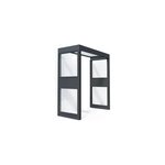 Marquise de porte 2 parois gris anthracite canopia sophia 215 x 95 cm