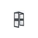 Marquise de porte 2 parois gris opale blanc canopia sophia 160 x 95 cm