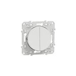 Interrupteur double poussoir connexion rapide à vis schneider electric odace blanc Interrupteur double poussoir connexion rapide à vis schneider electric odace blanc