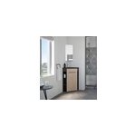 Meuble d angle tout en un compact h. 84 x l. 46 cm, noir mat, porte dcor bois, nova