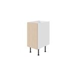Meuble bas de cuisine avec 1 porte goodhome chia effet ch�ne clair et blanc l. 40 x h. 72 cm
