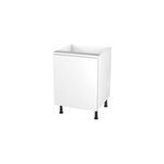 Meuble bas de cuisine avec 1 porte goodhome garcinia blanc brillant l. 60 x h. 72 cm