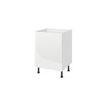Meuble bas de cuisine avec 1 porte goodhome stevia blanc brillant l. 60 x h. 72 cm