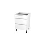 Meuble bas de cuisine avec 1 tiroir et 2 casseroliers goodhome garcinia blanc brillant l. 60 x h. 72 ... Meuble bas de cuisine avec 1 tiroir et 2 casseroliers goodhome garcinia blanc brillant l. 60 x h. 72 ...