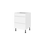 Meuble bas de cuisine avec 1 tiroir et 2 casseroliers goodhome stevia blanc l. 60 x h. 72 cm Meuble bas de cuisine avec 1 tiroir et 2 casseroliers goodhome stevia blanc l. 60 x h. 72 cm