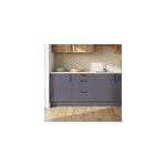 Meuble bas de cuisine avec 1 tiroir et 2 casseroliers goodhome stevia gris brillant l. 60 x h. 72 cm