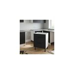 Meuble bas de cuisine avec 1 tiroir et 2 casseroliers goodhome stevia noir l. 60 x h. 72 cm