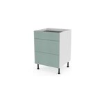 Meuble bas de cuisine avec 1 tiroir et 2 casseroliers goodhome stevia vert l. 60 x h. 72 cm Meuble bas de cuisine avec 1 tiroir et 2 casseroliers goodhome stevia vert l. 60 x h. 72 cm