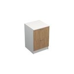 Meuble bas de cuisine 2 casseroliers primalight dcor chne l. 60 cm x h. 87, 9 cm