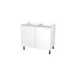 Meuble bas de cuisine avec 2 portes goodhome garcinia blanc brillant l. 100 x h. 72 cm Meuble bas de cuisine avec 2 portes goodhome garcinia blanc brillant l. 100 x h. 72 cm