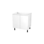 Meuble bas de cuisine avec 2 portes goodhome garcinia blanc brillant l. 80 x h. 72 cm Meuble bas de cuisine avec 2 portes goodhome garcinia blanc brillant l. 80 x h. 72 cm