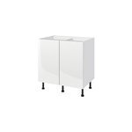 Meuble bas de cuisine avec 2 portes goodhome stevia blanc brillant l. 80 x h. 72 cm Meuble bas de cuisine avec 2 portes goodhome stevia blanc brillant l. 80 x h. 72 cm