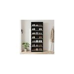 Meuble chaussures ouvert noir 7 �tag�res goodhome atomia noveleties h. 187, 5 x l. 75 x p. 35 cm