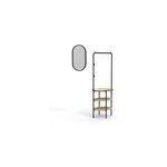 Meuble d'entre en mtal noir et bois 2 patres 3 tagres et miroir l. 100 cm homesight oslo