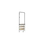 Meuble d'entre en mtal noir et bois 2 patres 3 tagres et miroir l. 60 cm homesight oslo