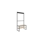 Meuble d'entre en mtal noir et bois 5 patres 2 tablettes l. 90 cm homesight trevor