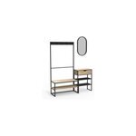 Meuble d'entre en mtal noir et bois 5 patres 2 tablettes et range chaussures l. 150 cm homesight oslo ...