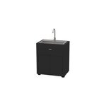 Meuble �vier int�gr� acier �poxy noir 80 x 55 cm le marquier