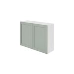 Meuble haut de cuisine avec 2 portes goodhome ash vert sauge et blanc l. 100 x h. 72 cm