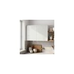 Meuble haut de cuisine avec 2 portes goodhome garcinia blanc brillant l. 100 x h. 72 cm
