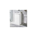 Meuble lave mains � poser blanc brillant l. 44 cm imandra + plan vasque blanc r�sine beni, goodhome