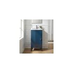 Meuble lave mains � poser bleu mat l. 44 cm perma + plan vasque blanc lana, goodhome