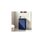 Meuble lave - mains � poser bleu nuit mat l. 44 cm imandra + plan vasque noir c�ramique nira, goodhome ...