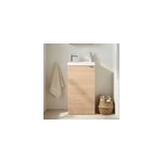 Meuble lave mains � poser effet ch�ne l. 44 cm imandra + plan vasque blanc r�sine beni, goodhome