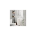 Meuble lave mains  poser blanc mat l. 44 cm perma + plan vasque blanc lana, goodhome