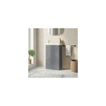 Meuble lave mains � poser gris brillant l. 44 cm imandra + plan vasque blanc r�sine beni, goodhome