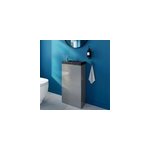 Meuble lave - mains � poser gris brillant l. 44 cm imandra + plan vasque effet marbre noir, goodhome