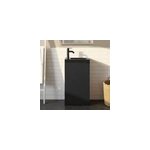 Meuble lave - mains � poser noir mat l. 44 cm imandra + plan vasque noir c�ramique nira, goodhome