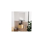 Meuble lave mains suspendu l. 40 x h. 26, 6 x p. 30 cm, effet ch�ne stri�, homesight elli