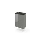 Meuble lave - mains suspendu gris brillant l. 44 cm imandra + plan vasque effet marbre noir, goodhome ...
