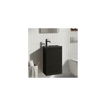 Meuble lave - mains suspendu noir mat l. 44 cm imandra + plan vasque noir c�ramique nira, goodhome