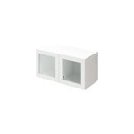 Meuble mural portes battantes vitr�es blanches goodhome atomia h. 37, 5 x l. 75 x p. 37 cm