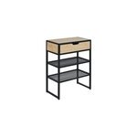 Meuble rangement chaussures en métal noir et bois 2 étagères et tiroir homesight wilko Meuble rangement chaussures en métal noir et bois 2 étagères et tiroir homesight wilko