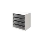 Meuble de rangement cube blanc avec 4 paniers coulissants filaires goodhome atomia h. 75 x l. 75 x p. ...