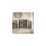 Meuble de rangement cube blanc avec 4 paniers coulissants filaires goodhome atomia h. 75 x l. 75 x p. ...