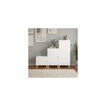 Meuble de rangement sous escalier blanc avec portes battantes goodhome atomia h. 122, 5 x l. 150 x p. ...