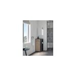 Meuble rectangle tout en un compact h. 84 x l. 44 cm, noir mat, porte d�cor bois, nova